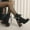 Black, variant on LSLJS Women's High-Heels Ankle Boots, Fashion Women's Thick High Heel Up Ankle Boots Platform Bandage Student Shoes, Women's Ankle Boots & Booties