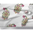 thumbnail image 2 of Soimoi Cotton Voile Fabric Leaves & Floral Block Print Fabric by The Yard 42 Inch Wide, 2 of 3