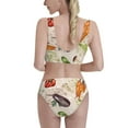 thumbnail image 3 of Daiia Cute Vegetables printed 2 piece Swimsuit Bikinis for Women High Waisted Racerback Bathing Suits Summer Tummy Control Scoop Neck Swimwear-XX-Large, 3 of 8