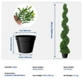thumbnail image 4 of Artificial Boxwood Spiral Topiary Plant, 5ft (2 Pieces), Highly Realistic, Odorless, Replaceable Leaves, Faux Outdoor Plant for Entryway, Hallway, 4 of 9