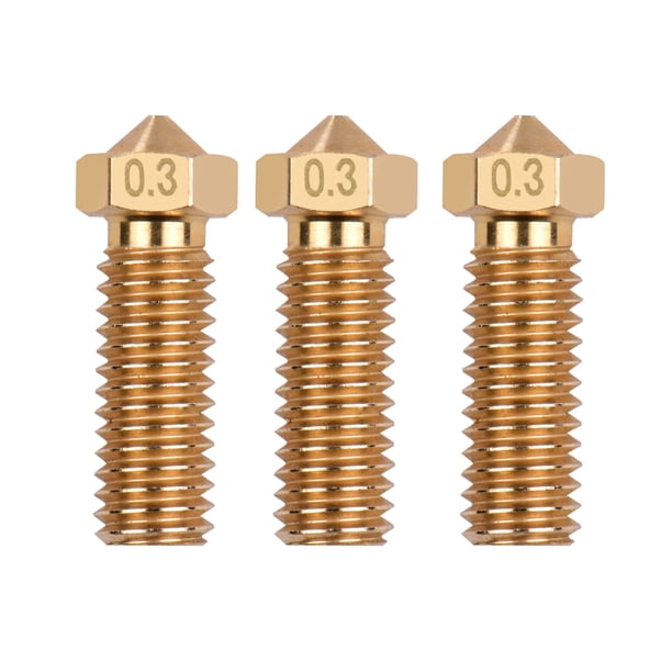 3pcs Impresora 3D Extrusora Volcán de latón Boquilla M6 Rosca Cabezal de impresora Salida de 0.3 mm Tomshoo 0.3mm
