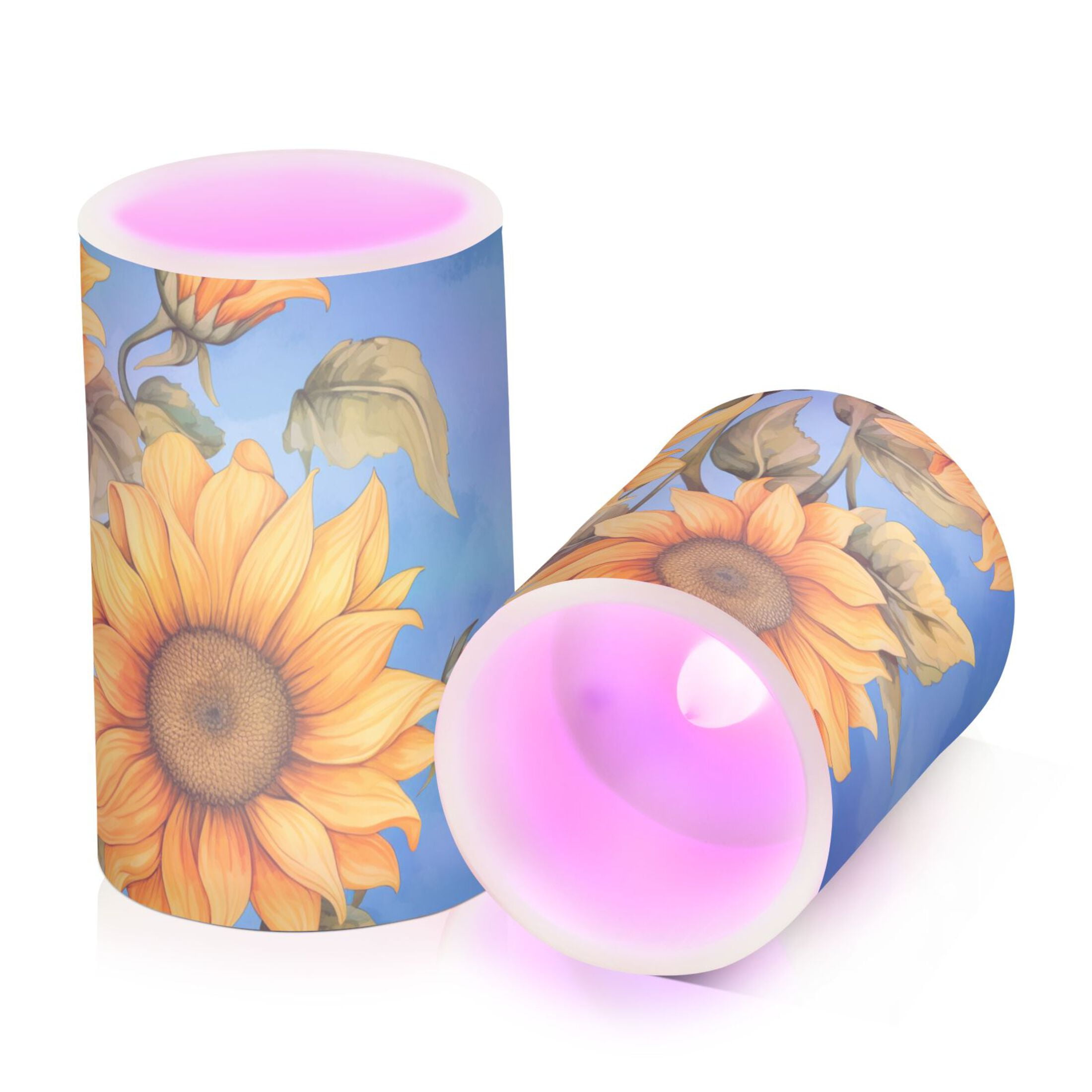 Sunflowers Bouquet Flameless Candles with Remote Timer LED Battery Operated Flickering Candle Light for Festival Wedding Home Party