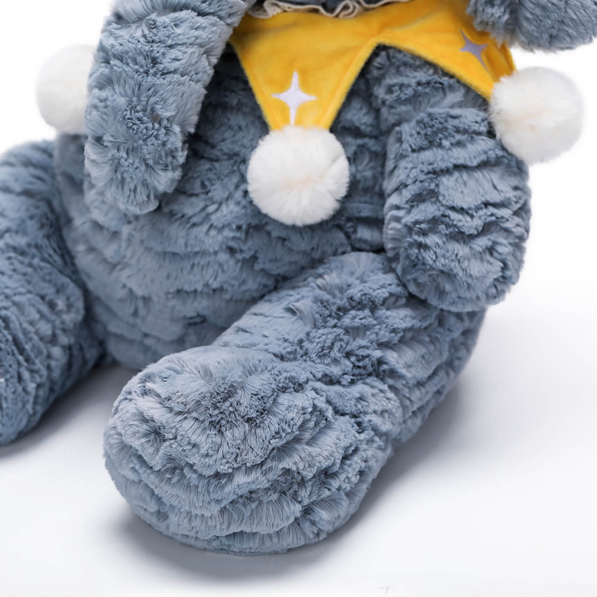 McHugs: Forest Series - Starry Denim Elephant - 9.8" Grey & Yellow Stuffed Animal Plush, Soft Weighted Cuddle Toy, Comfort Companion, Baby-Toddler-Kid