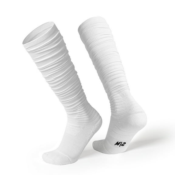 Scrunch Football Socks Ultra Long Cotton Knee High Socks Padded Rugby Socks