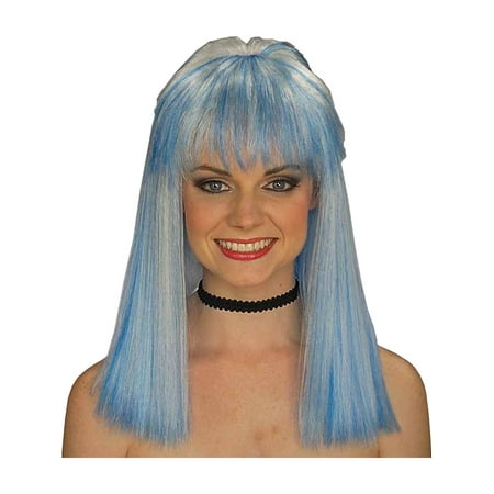 Womens Platinum Blonde Electric Blue Frostina Wig