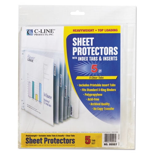 Sheet Protectors with Index Tabs, Heavy, Clear Tabs, 2 Sheet Protectors with Index Tabs, Heavy, Clear Tabs, 2