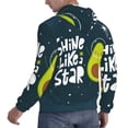 thumbnail image 6 of Kdxio Avocado in Space1 Print Mens Casual Hooded Collar Drawstring Hoodies Pullover Sweatshirts Casual Long Sleeve Shirts-Large, 6 of 7
