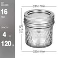 thumbnail image 2 of SAINSPEED 16 PACK Mini Mason Jars Glass Canning Jars, 4 OZ Jelly Jars With Regular Lids, Ideal for Honey, Jam, Wedding Favors, Shower Candle, Baby Food, Small Spice Jars, 2 of 7