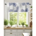 thumbnail image 2 of Curtain Valance for Windows,Classic Blue Flower Kitchen Valances Rod Pocket Short Curtains,Chrysanthemum Blossom Floral Seamless Window Treatment Panel for Bedroom Bathroom 42"x12", 2 of 7