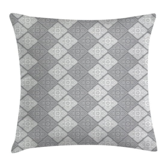 Damask Throw Pillow Cushion Cover, Victorian Style Ornamental Oriental Figure Retro Indian ...