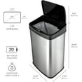 thumbnail image 5 of Automatic Touchless Infrared Motion Sensor Trash Can, 13 Gal 50L, Stainless Steel Base (Rectangular, Black Lid), Black Trim, 5 of 10