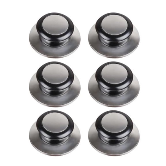 6Pcs Heat Resistant Pot Pan Lid Circular Knob Universal Stainless Steel Lifting Handle Bakelite Grip Home Kitchen Cookware Replacement Parts Accessories