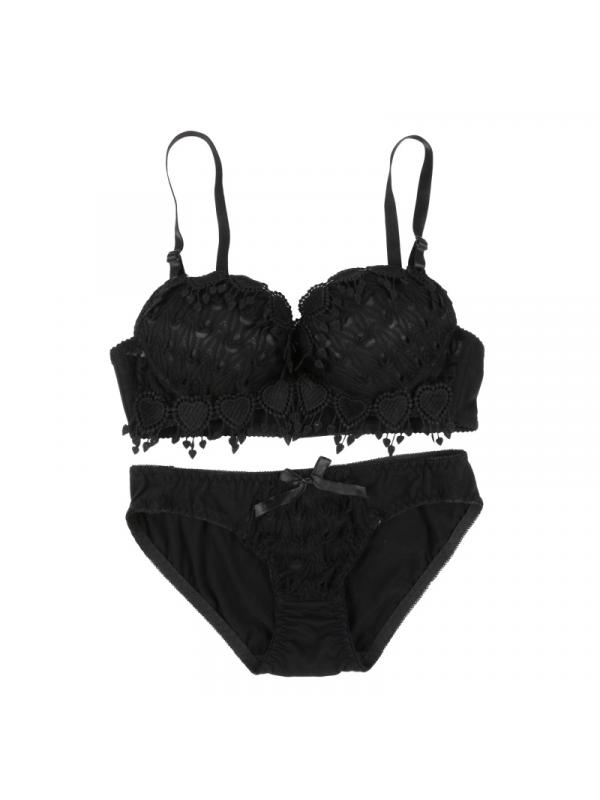 black lace underwear set