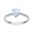 thumbnail image 1 of Dainty 925 Sterling Silver 5 MM Heart Moonstone Women Stacking Ring, 1 of 2