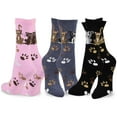 thumbnail image 2 of TeeHee Fun Novelty Cats Cotton Crew Socks for Women 3 Pairs, 2 of 3