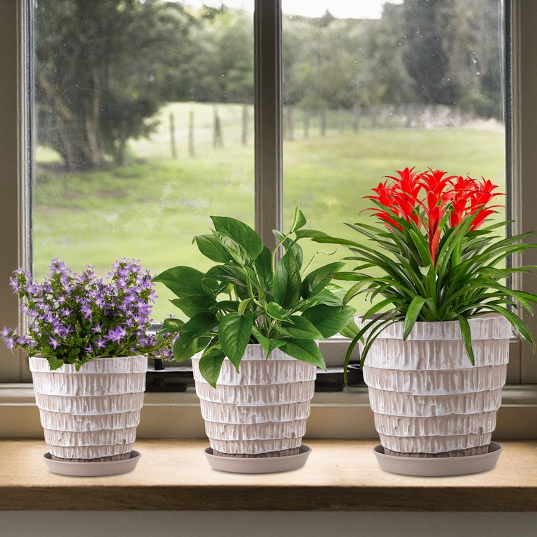Foukus Plant Pots Set of 3, 5.5" 6.5" 7.5" Taupe photo 5