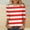 Red, variant on CLOISE Womens Shirts Fall Trendy Striped Tees Crew Neck 3/4 Sleeve Tops Soft Colorblock Basic Shirts Elegant Outfits Red XL