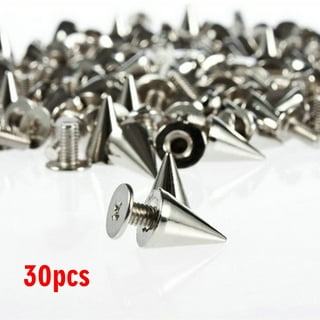 Trimming Shop 8mm x 12mm Screwback Silver Spike Cone Studs For DIY