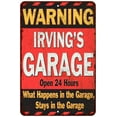 thumbnail image 1 of IRVING'S Garage Warning Man Cave Wall Decor 8 x 12 High Gloss Metal 208120030410, 1 of 1