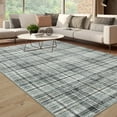 thumbnail image 3 of CAROMIO Living Room Rug Plaid Rug Washable Area Rugs for Bedroom Modern Carpet Distressed Rug Non Slip Checkered Farmhouse Area Rug, 5' x 7' Green, 3 of 7