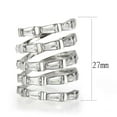 thumbnail image 2 of polished Stainless Steel Ring with AAA Grade CZ in Clear for Women Clear Stone Color Style TK3729 Size 5, 2 of 5