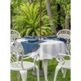 thumbnail image 2 of Outdoor Tablecloth with Umbrella Hole and Zipper, Navy Blue Christmas Round Table Cloth 60 Inch Waterproof Tablecloth, Xmas Balls Pine Needles Snowflakes Picnic Table Cover for Patio Camping, 2 of 7
