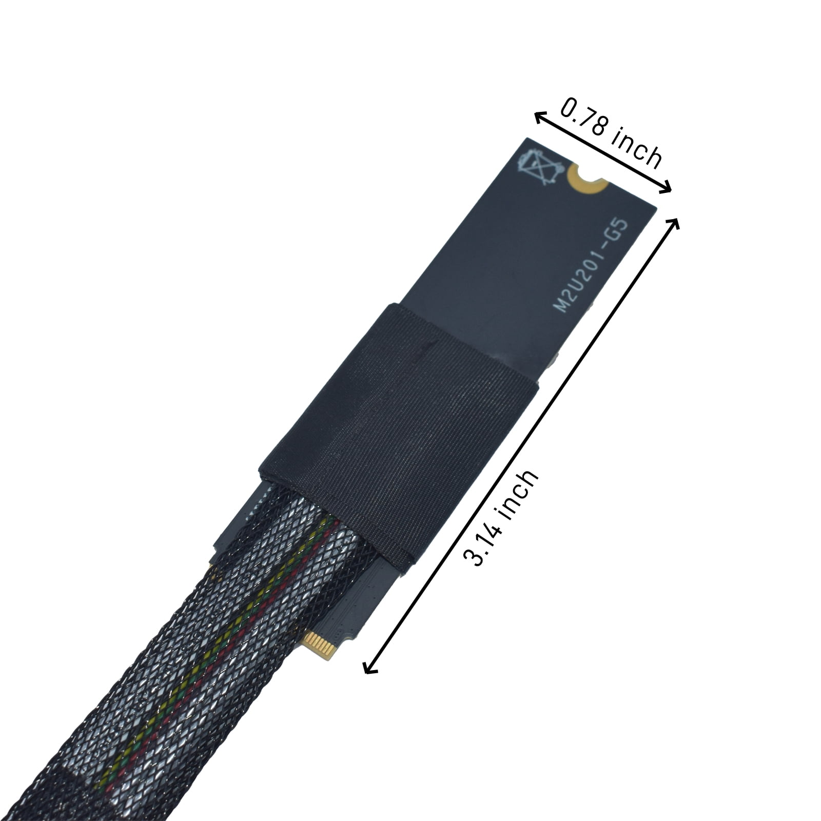 LetLinkSo PCIe 5.0 M.2 to EDSFF E1 E3 Adapter for E1.S E1.L E3.S E3.L SSD with 15P SATA Power, 1.6 feet (50 cm) (Left Exit)