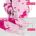thumbnail image 3 of Catalonia Unicorn Print Oversized Hoodie Blanket Sweatshirt,Wearable Sherpa Giant Pullover for Adults Men Women Teenagers Gift, Pink, 3 of 7