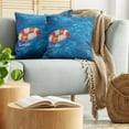 thumbnail image 5 of Ambesonne Summer Throw Pillow Cover 2 Pack, Clear Swimming Pool, 20", Blue Orange White, 5 of 5