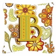 thumbnail image 5 of Letter I Floral Mustard and Green Fabric Decorative Pillow, 5 of 6