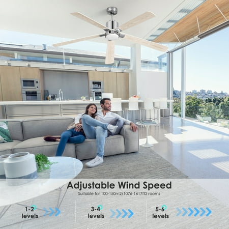 

JUGACOOL 60 Inch Ceiling Fans with Lights and Remote 5-Blade Low Profile Smart Ceiling Fan with Silent DC Motor Works with Alexa Siri Google Home 2 Colors of Reversible Bla E37