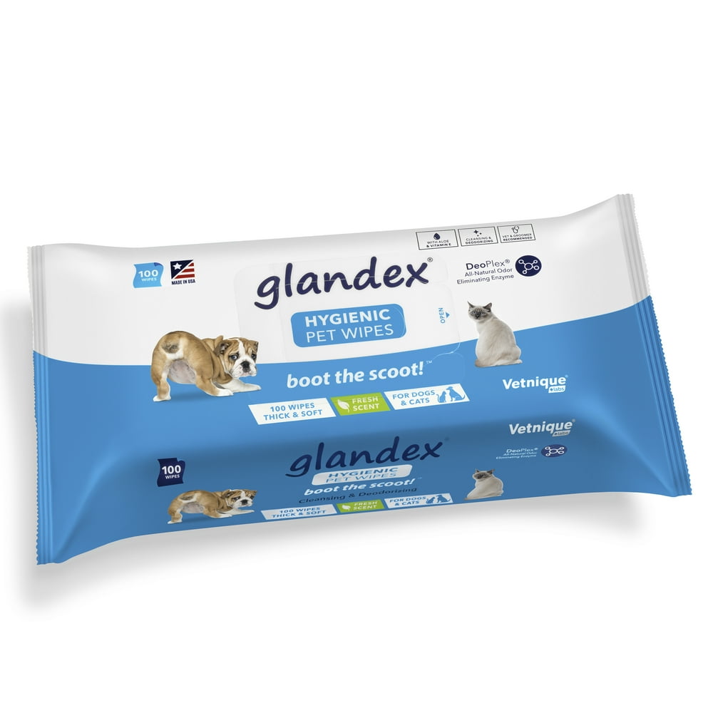Glandex Dog Wipes for Pets Cleansing & Deodorizing Anal Gland Hygienic