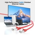 thumbnail image 2 of Cable Ethernet Matters Cat 6A, 10 Gbps, 38 m, blindado, rojo, 2 of 8