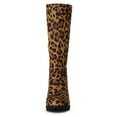 thumbnail image 6 of BLISSFUL STEP Women's Mid-calf Round Toe Block Heel Boots Leopard 8.5, 6 of 8