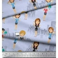 thumbnail image 2 of Soimoi Crepe Silk Fabric Business Girl Print Sewing Fabric Yard 42 Inch Wide, 2 of 3