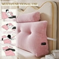 thumbnail image 4 of Wedge Headboard Pillow Queen with 1 Pack Neck Roll Pillow, Triangular Wedge Backrest Pillows Headboard for Bed,Daybed,and Lounging, Large Bed Bolster Pillows,Pink, 4 of 17