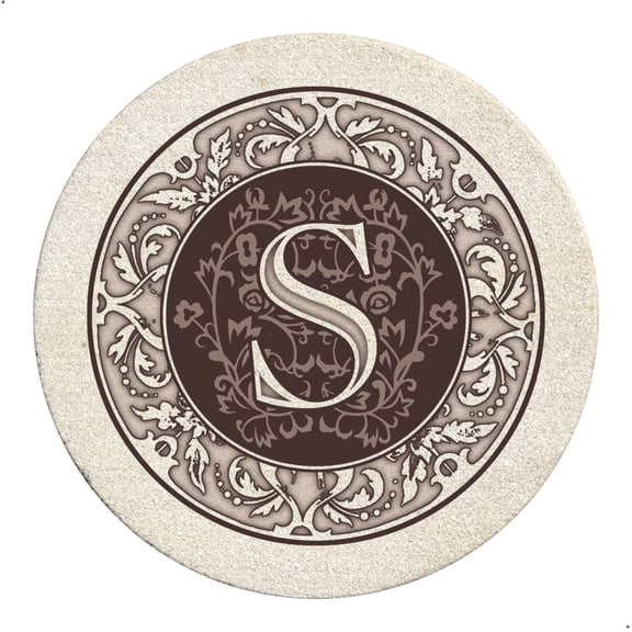 Thirstystone Monogram Letter S Natural Sandstone Coaster 4-Pack