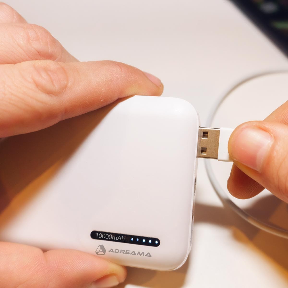 Adreama 10000mAh Fast Charge Power Bank 18W, White