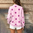 thumbnail image 4 of thefmos Women's Mock Neck Fleece Polka Dot Pullover Sweatshirt Ribbed Cuffs Long Sleeve Casual Cozy Top Fashion Fall Winter Outfit, Purple 2XL, 4 of 5