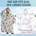 thumbnail image 4 of Oversized Wearable Blanket Hoodie,White Christmas Gnome and Light Pattern Sherpa Blanket Hoodie with Super Pockets,Super Warm Fuzzy Pullover for Women & Men, 4 of 6