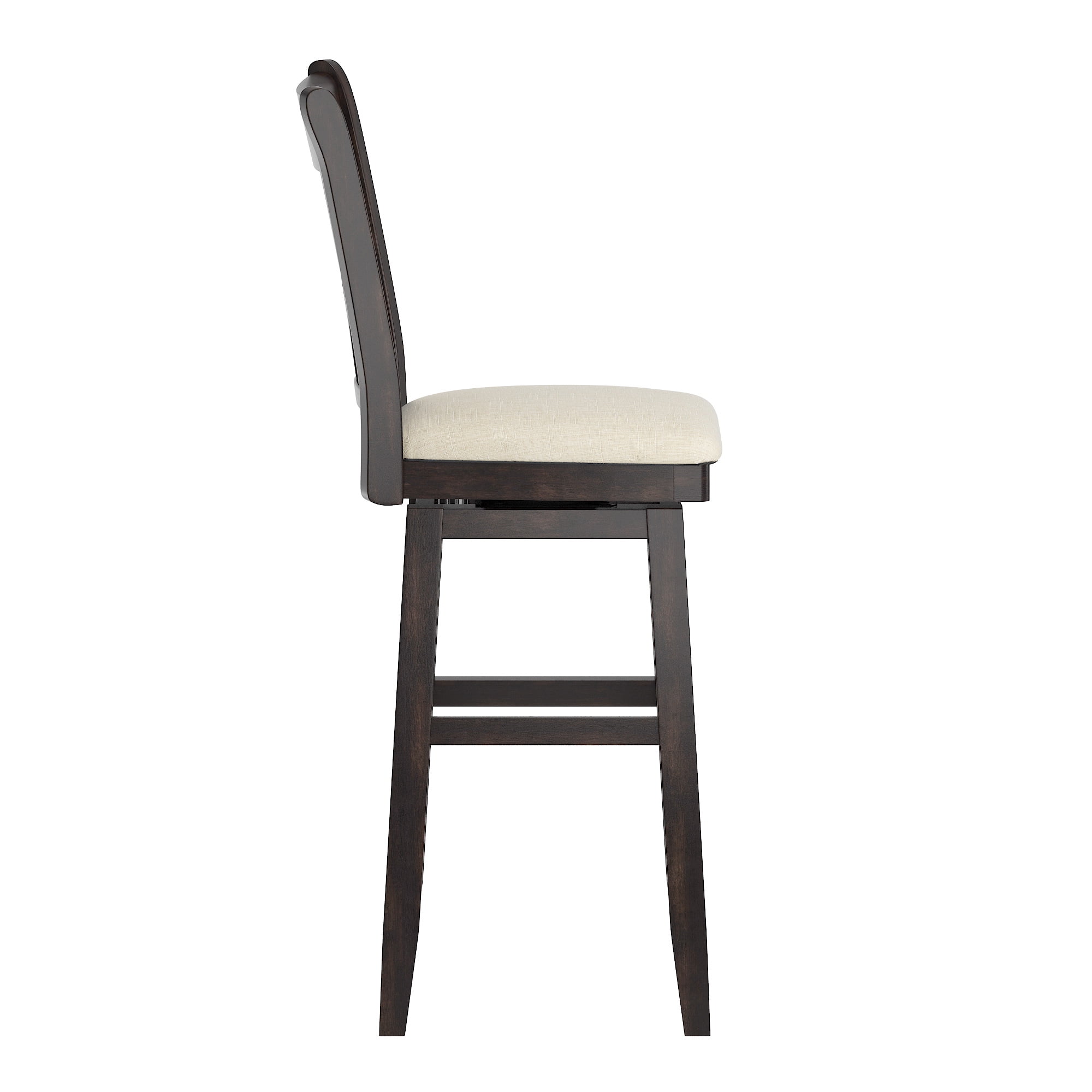 Weston Home Sheena Double X Back Bar Height Wood Swivel Stool, Antique Black