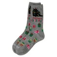 thumbnail image 3 of MeMoi Women's Meowy Christmas Holiday Crew Socks - Womens - Female, 9-11, Med Gray Heather, 3 of 3