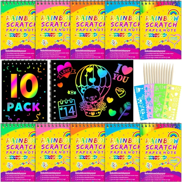 Cuaderno Party Favors Scratch Rainbow Art Crafts para niños de 4 a 12