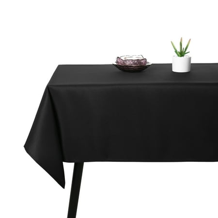 

2 PACK RUIBAO HOME Rectangle TableCloth WaterProof Spill-Proof Oil-Proof Wrinkle Resistant Washable Polyester Tablecloth for Dining Table Kitchen Black