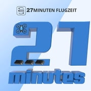 4DRC v8 Drone with 720P HD Camera for Adults and Children FPV Real-time Video, 3 Modular Batteries and Storage Bag, Blue