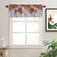 thumbnail image 2 of Brown Red Maple Leaf Valances for Windows Fall Gray Tree Shadow Branch Nature Rod Pocket Curtain Valance Window Treatment Short Curtains for Kitchen Living Room, 60"x14", 2 of 5