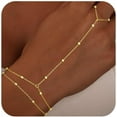 thumbnail image 6 of JUSIP Gold Bracelets for Women Trendy, Dainty Gold Hand Chain Bracelet Stack 14k Gold Plated Finger Ring Bracelet Hand Chain Cz Layered Beaded Gold Bracelets for Women Non Tarnish Gold Jewelry Gift, 6 of 11