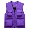 thumbnail image 3 of Stamzod Men's Cargo Vest Jacket Outdoor Cycling Travel Hiking Photo Vests Outerwear with Multi Pockets Casual Sleeveless Lightweight Jackets Purple B S, 3 of 4