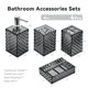 thumbnail image 2 of Set de accesorios de baño Seeatoo, 4 piezas, estampado de diamantes grises, 2 of 6