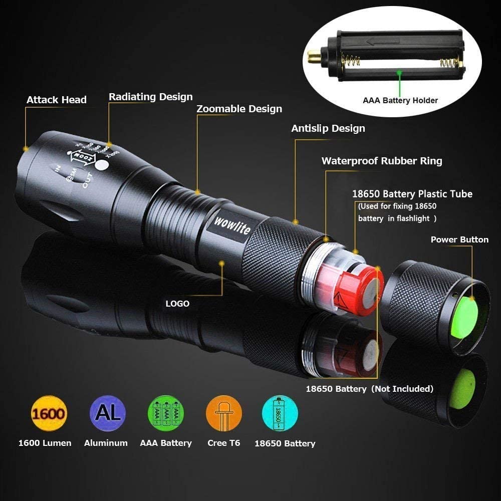 48000LM Police Tactical XMK 3x T6 LED 5 Modes Flashlight Torch Lamp G